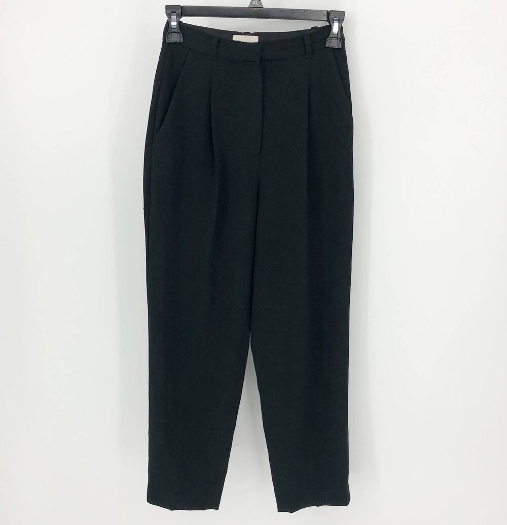 Wilfred Women's Essie Pants 00 Black Pleat High Waist Tapered Dress Trouser